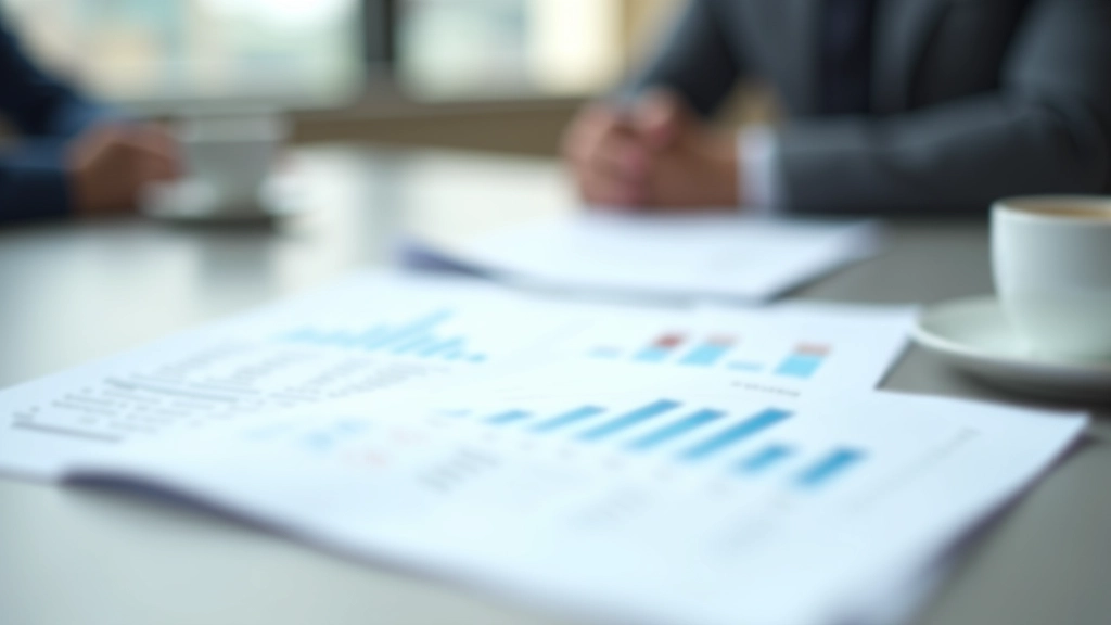 Financial spreadsheet printed on paper with highlighted rows showing payment schedules and vendor performance metrics arranged on conference table